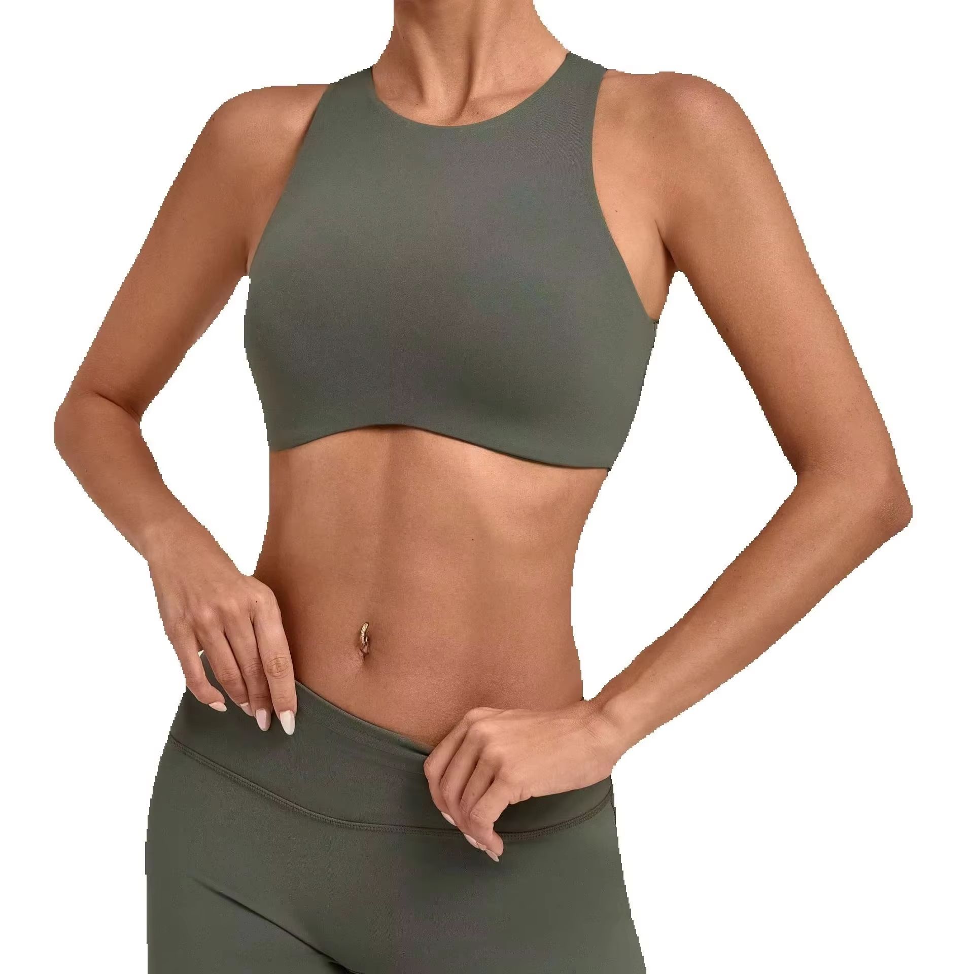 Sports Equipment Logos - Women High Neck Sports Bra Padded