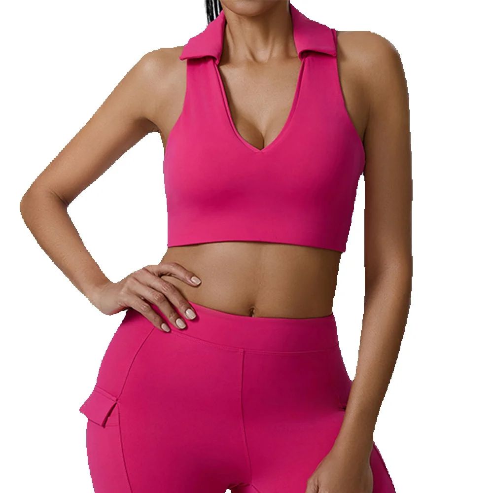 Sports Equipment Logos - JUREN Women Sports Underwear Collar Yoga